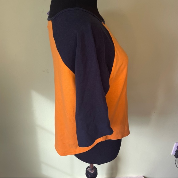 VINTAGE Y2K Q&A BLUE AND YELLOW DRAGON GRAPHIC SLEEVE TOP SHIRT SIZE MEDIUM - Picture 4 of 8